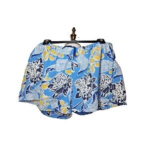 Patagonia Barely Baggies Shorts Blue Hawaiian Floral Nylon Print XL